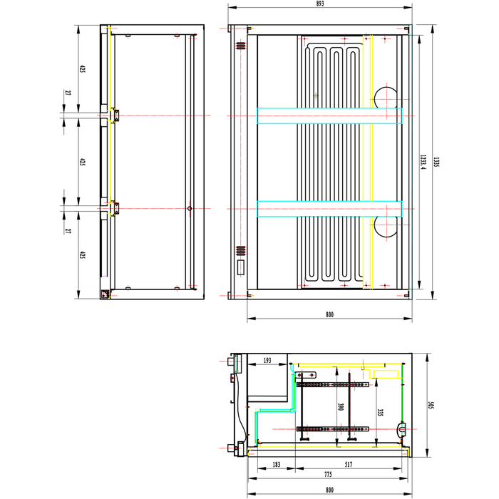 Back bar cooler 3 hinged doors 312 litres Stainless steel |  SSBC03PP