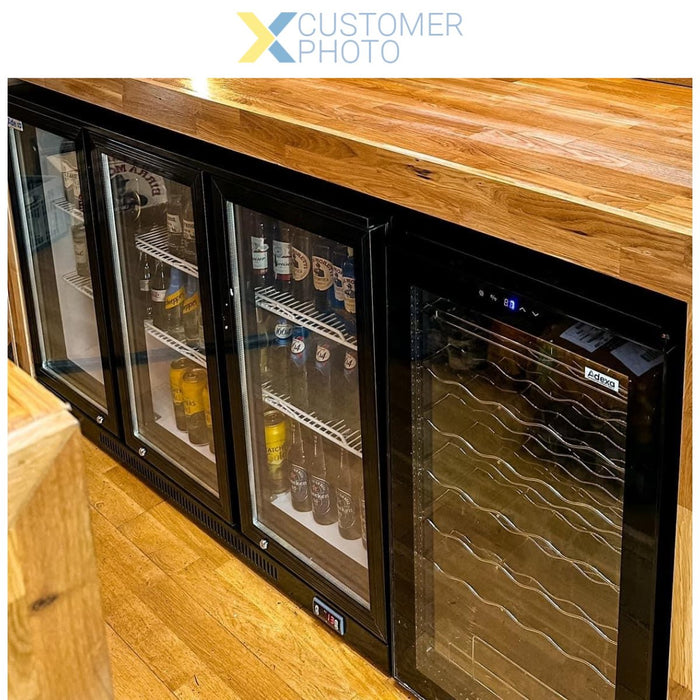 Back bar cooler 3 hinged doors 312 litres Black |  BC03PP