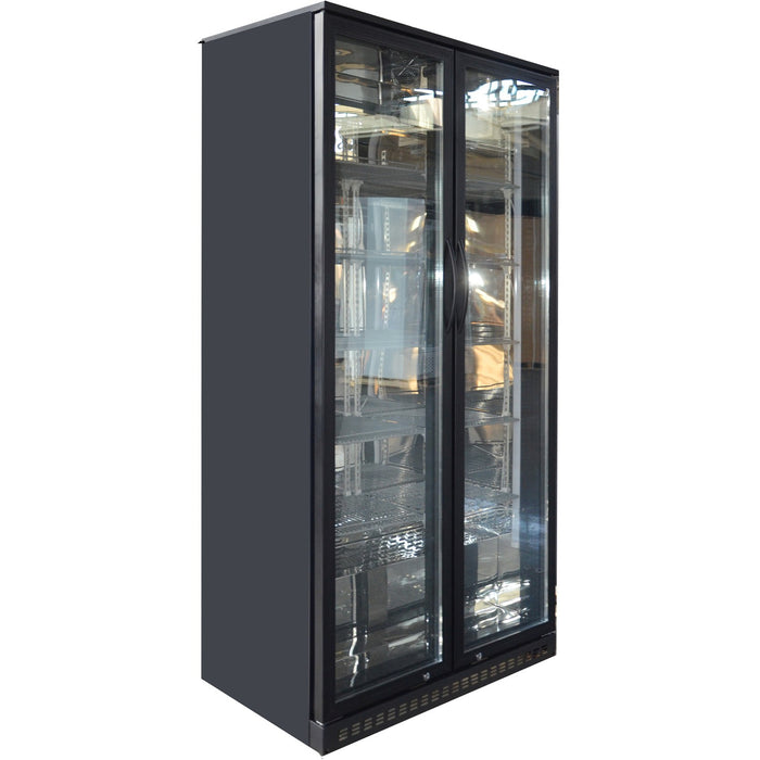 Back bar cooler Double Hinged Door 500 litres Black |  BC500G