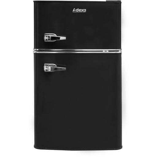 B GRADE Double Door Retro Refrigerator with Freezer 90 Litre Black |  BCD90 B GRADE Makfry