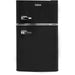 B GRADE Double Door Retro Refrigerator with Freezer 90 Litre Black |  BCD90 B GRADE Makfry