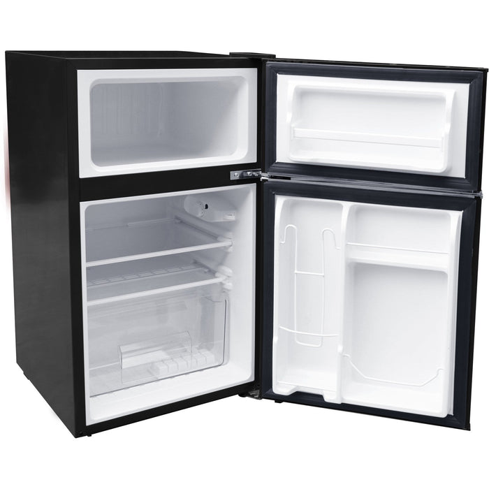 B GRADE Double Door Retro Refrigerator with Freezer 90 Litre Black |  BCD90 B GRADE Makfry
