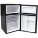 B GRADE Double Door Retro Refrigerator with Freezer 90 Litre Black |  BCD90 B GRADE Makfry