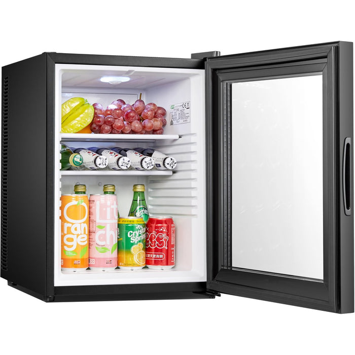 Lockable Mini Fridge with Glass Door Black 36L |  BCG40BGA