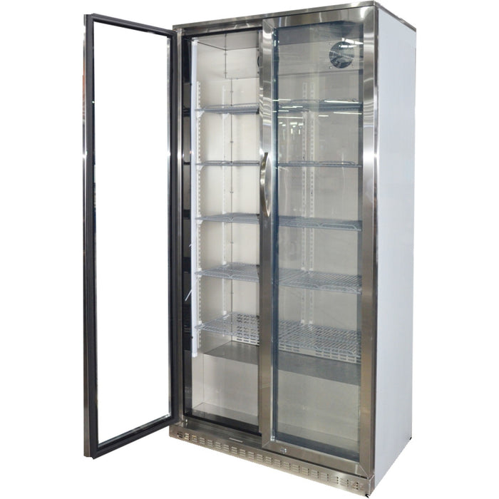 Back bar cooler Double Hinged Door 500 litres Stainless Steel |  BCSS500G