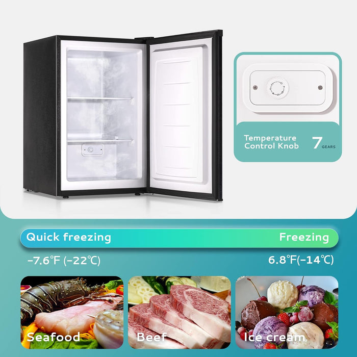 84lt Compact Undercounter Freezer Single Door Black |  Bd88