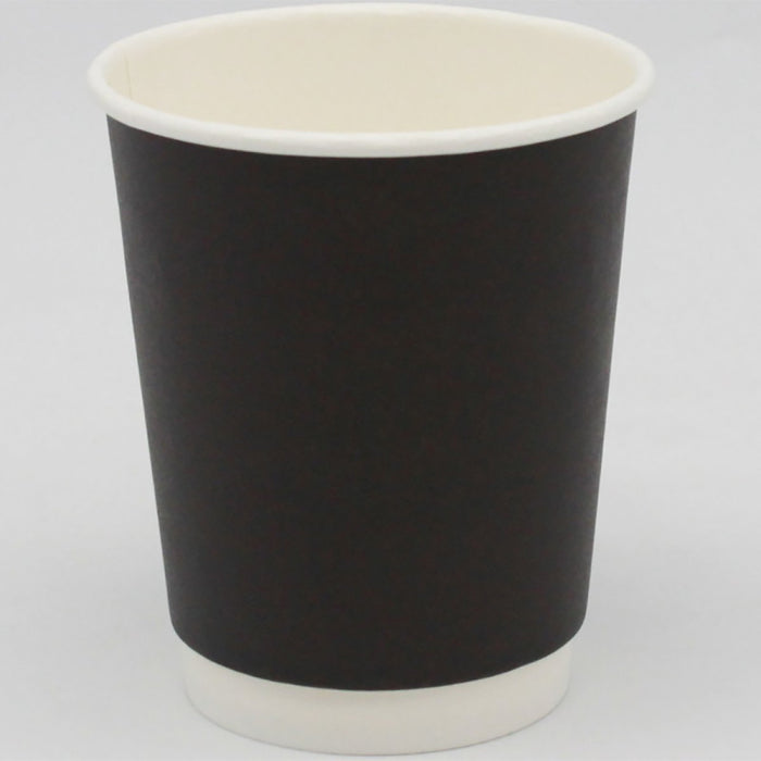 500pcs Compostable Coffee Cups Double wall 8oz/237ml Black |  BDW8OZ