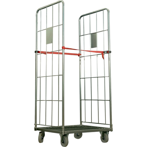 Commercial 2-Sided Roll Cage Trolley Zinc-Plated Steel 300kg Capacity 800x800x1800mm |  BHK109 Makfry