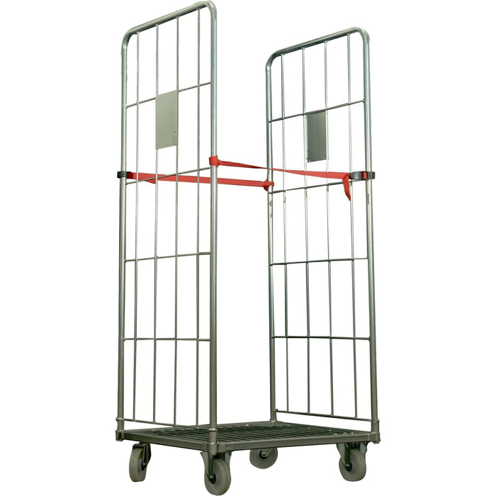 Commercial 2-Sided Roll Cage Trolley Zinc-Plated Steel 300kg Capacity 800x800x1800mm |  BHK109 Makfry