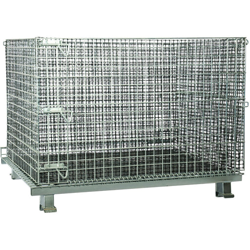 Commercial Heavy Duty Wire Mesh Stillage Collapsible &Amp; Stackable Zinc Plated Steel 500kg Capacity 1200x1000x890mm | Bhk34 Makfry