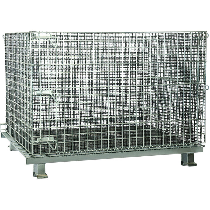 Commercial Heavy Duty Wire Mesh Stillage Collapsible &Amp; Stackable Zinc Plated Steel 500kg Capacity 1200x1000x890mm | Bhk34 Makfry
