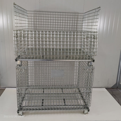 Commercial Heavy Duty Wire Mesh Stillage Collapsible &Amp; Stackable Zinc Plated Steel 500kg Capacity 1200x1000x890mm | Bhk34 Makfry