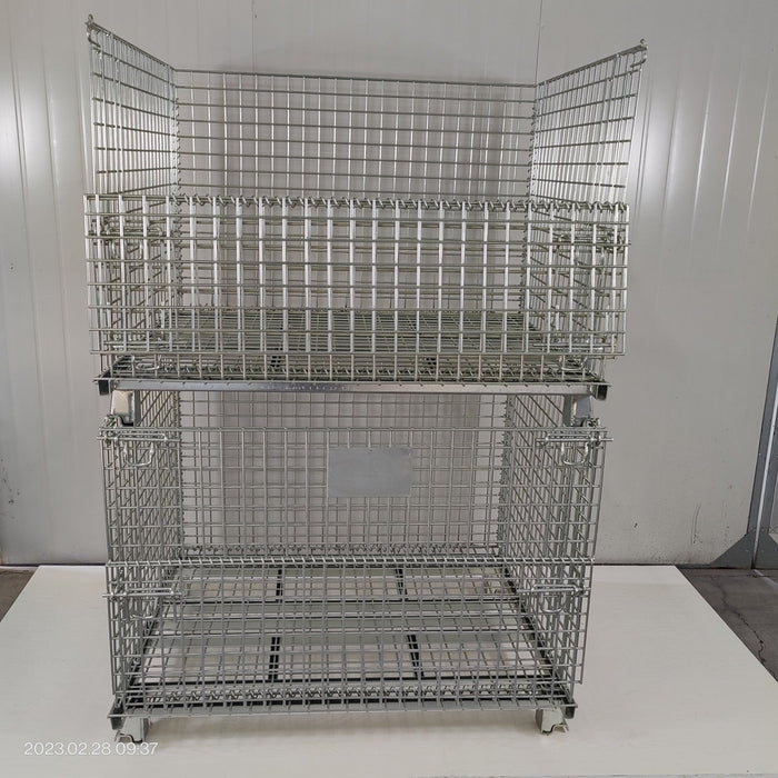 Commercial Heavy Duty Wire Mesh Stillage Collapsible &Amp; Stackable Zinc Plated Steel 500kg Capacity 1200x1000x890mm | Bhk34 Makfry