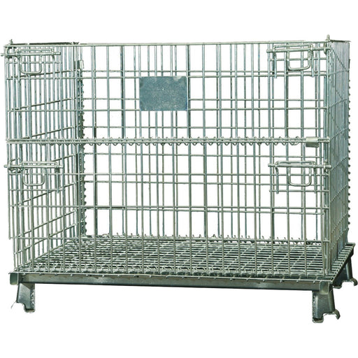 Commercial Heavy Duty Wire Mesh Stillage Collapsible &Amp; Stackable Zinc Plated Steel 1000kg Capacity 1000x800x840mm | Bhk35 Makfry