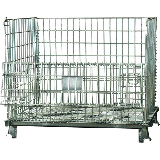 Commercial Heavy Duty Wire Mesh Stillage Collapsible &Amp; Stackable Zinc Plated Steel 1000kg Capacity 1000x800x840mm | Bhk35 Makfry
