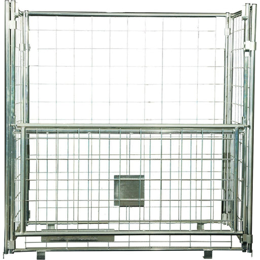 Commercial Heavy Duty Wire Mesh Pallet Cage Stillage Collapsible & Stackable Zinc-Plated Steel 1200x800x1200mm |  BHK38 Makfry