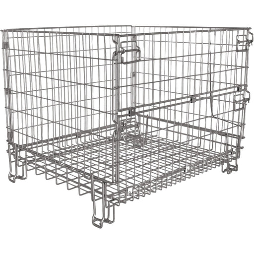 Commercial Heavy Duty Wire Mesh Stillage Collapsible &Amp; Stackable Zinc Plated Steel 500kg Capacity 1200x1035x980mm | Bhk40 Makfry
