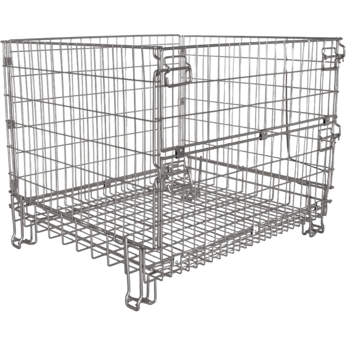 Commercial Heavy Duty Wire Mesh Stillage Collapsible &Amp; Stackable Zinc Plated Steel 500kg Capacity 1200x1035x980mm | Bhk40 Makfry