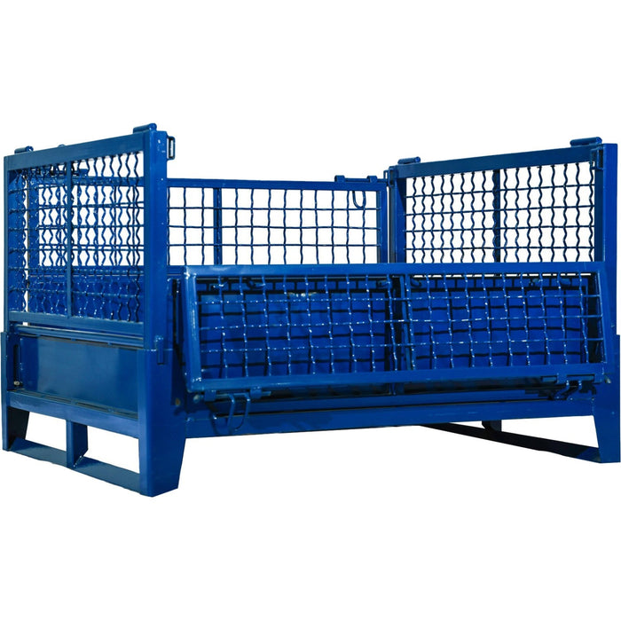 Commercial Heavy Duty Folding Pallet Cage Stillage Collapsible &Amp; Stackable Powsered Coated Steel 1200x1000x750mm | Bhk75 Makfry