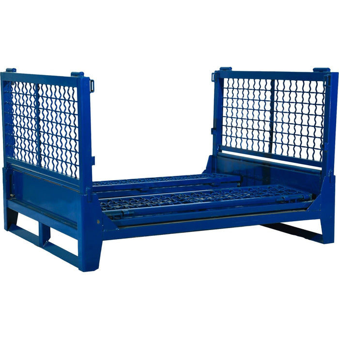 Commercial Heavy Duty Folding Pallet Cage Stillage Collapsible &Amp; Stackable Powsered Coated Steel 1200x1000x750mm | Bhk75 Makfry