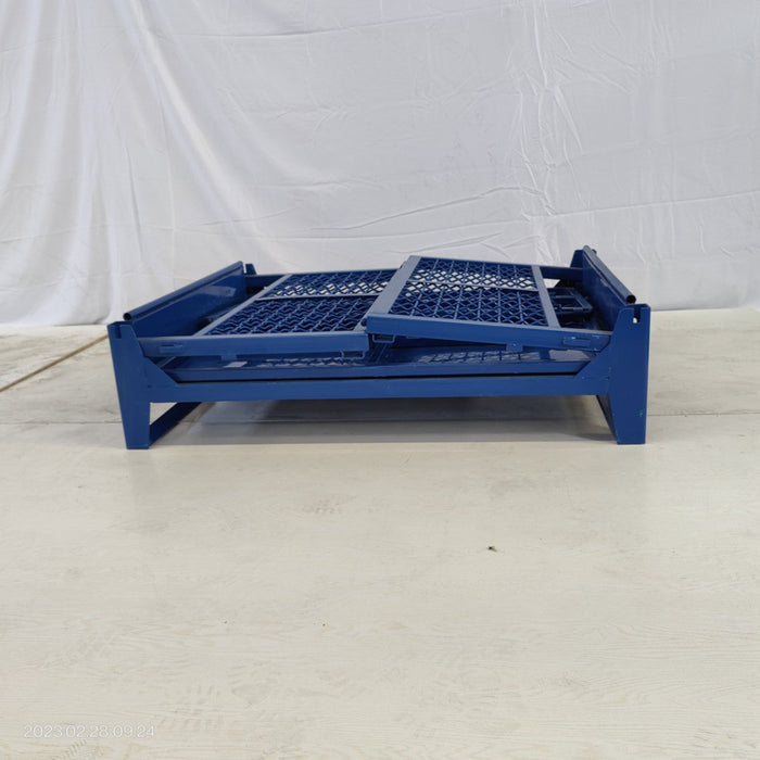 Commercial Heavy Duty Folding Pallet Cage Stillage Collapsible &Amp; Stackable Powsered Coated Steel 1200x1000x750mm | Bhk75 Makfry