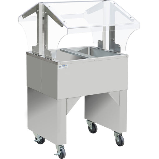 Salad Bar And Neutral Buffet Display With Sneeze Guard Stainless Steel 2 X Gn 1/1 Capacity | Bict22028 Ob Makfry