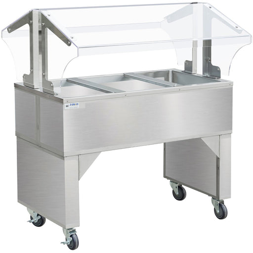 Salad Bar And Neutral Buffet Display With Sneeze Guard Stainless Steel 3 X Gn 1/1 Capacity |  Bict32042 Ob Makfry