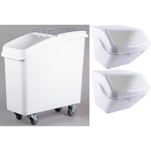 Ingredient Bin Combo 1x80 Litres Mobile &Amp; 2x10 Litres Regular Transparent Lid |  Bcomb2 Makfry