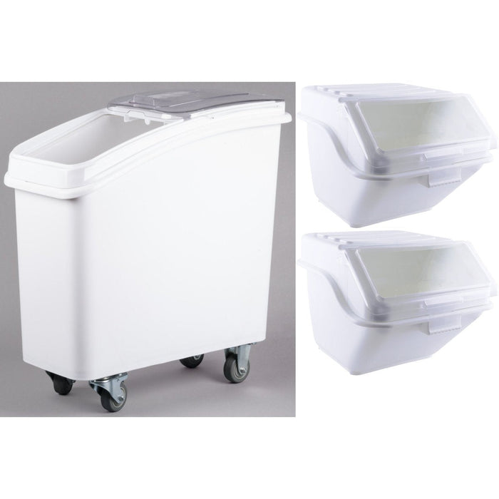 Ingredient Bin Combo 1x80 Litres Mobile &Amp; 2x10 Litres Regular Transparent Lid |  Bcomb2 Makfry