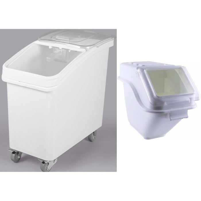 Ingredient Bin Combo 1x100 litres mobile & 1x24 litres regular Transparent lid |  BCOMB3 Makfry