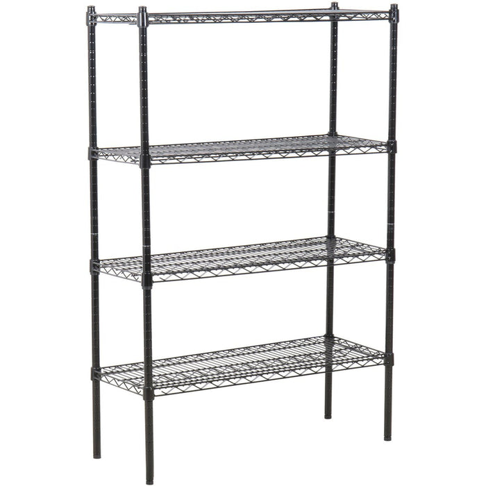 Commercial Shelving Unit 4 Tier 1000kg Width 1200mm Depth 450mm Black Wire |  AMJ332 Makfry