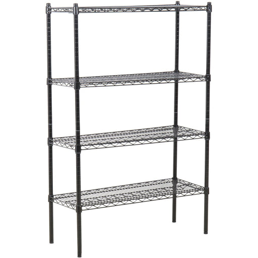 Commercial Shelving Unit 4 Tier 1000kg Width 900mm Depth 600mm Black Wire |  AMJ356 Makfry