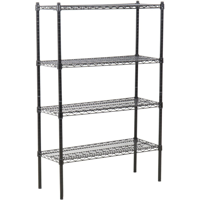 Commercial Shelving Unit 4 Tier 1000kg Width 1200mm Depth 350mm Black Wire |  AMJ560 Makfry
