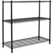 Commercial Shelving unit 3 tier 750kg Width 900mm Depth 450mm Black wire |  AMJ304 Makfry