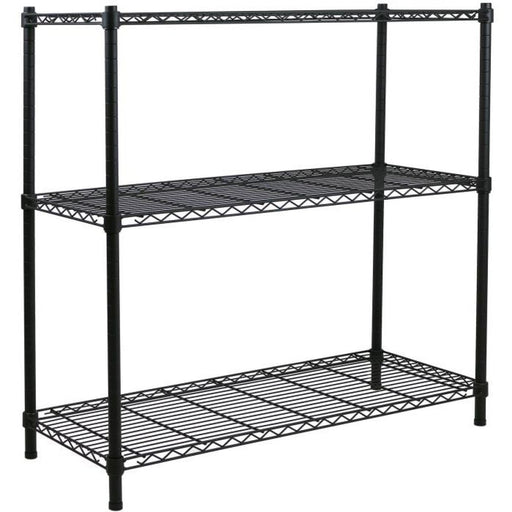 Commercial Shelving unit 3 tier 750kg Width 1200mm Depth 600mm Black wire |  AMJ316 Makfry