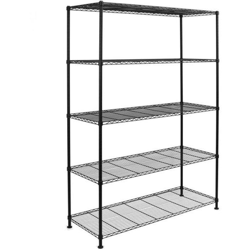 Commercial Shelving Unit 5 Tier 1250kg Width 1800mm Depth 600mm Black Wire | Amj444 Makfry