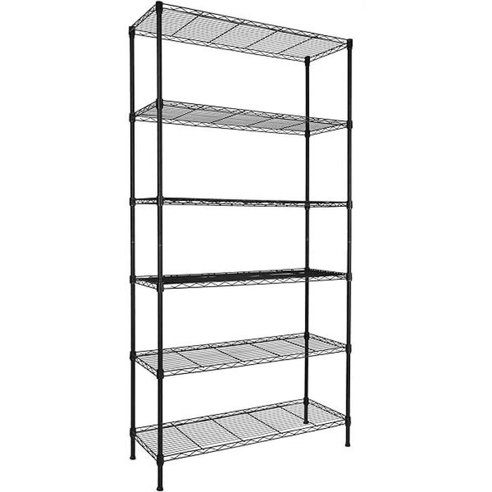 Commercial Shelving unit 6 tier 200kg/shelf Width 1200mm Depth 450mm Black wire |  EB12045200A6 Makfry