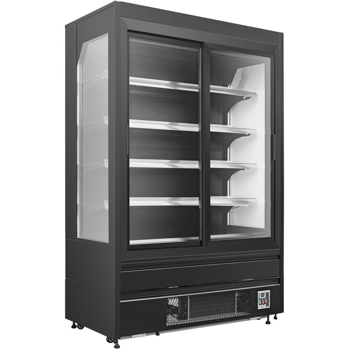 Wall Cabinet Multi Deck Refrigerator Double Sliding Door Black 1520x800x2000mm |  BLF1580G