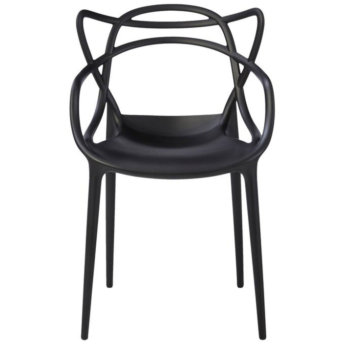 B GRADE Bistro Dining Arm Chair Plastic Black Indoors & Outdoors |  WW023BLACK B GRADE