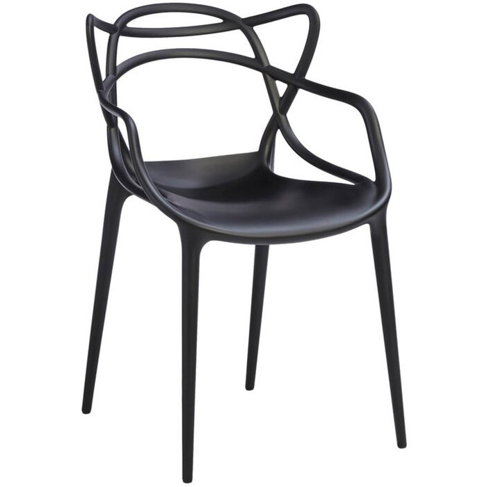 B GRADE Bistro Dining Arm Chair Plastic Black Indoors & Outdoors |  WW023BLACK B GRADE