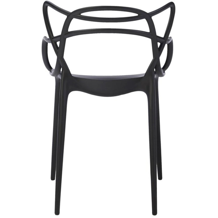 B GRADE Bistro Dining Arm Chair Plastic Black Indoors & Outdoors |  WW023BLACK B GRADE