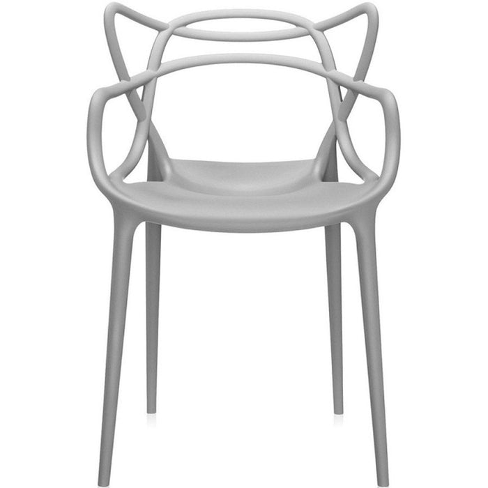 Bistro Dining Arm Chair Plastic Grey Indoors & Outdoors |  WW023GREY Makfry