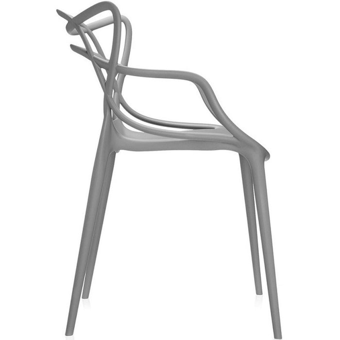 B GRADE Bistro Dining Arm Chair Plastic Grey Indoors & Outdoors |  WW023GREY B GRADE