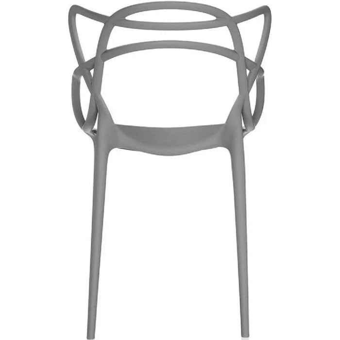 Bistro Dining Arm Chair Plastic Grey Indoors & Outdoors |  WW023GREY Makfry