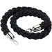 Black Braided Stanchion Rope with Silver ends 1.5m |  BR01BS Makfry