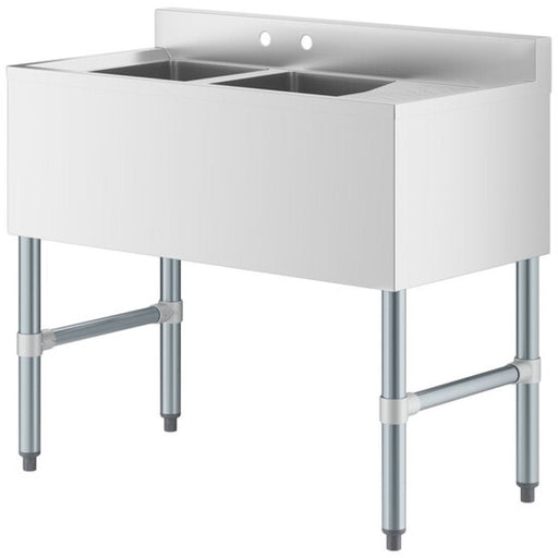 Commercial Sink Stainless Steel 2 Bowl Right Side Drain Board | Bs2 T36 R Makfry