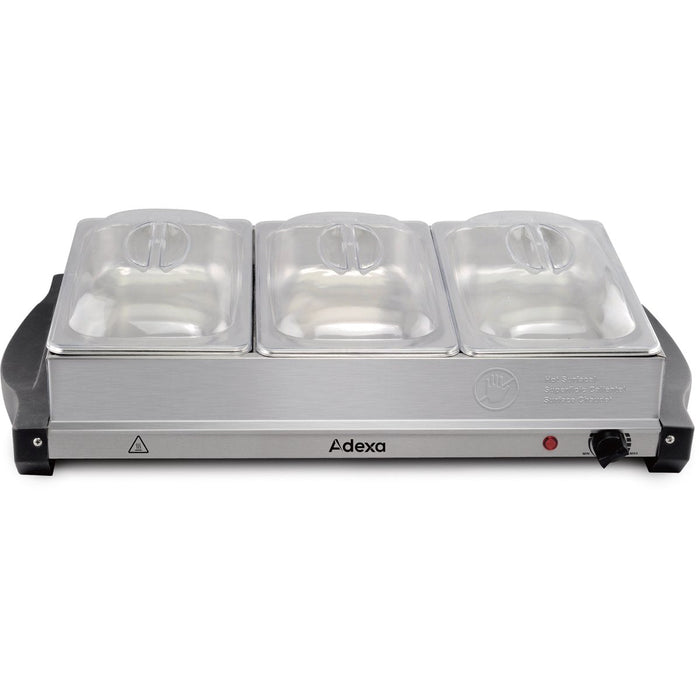 Pan Buffet Server 3x2.5 litre Stainless steel |  BSW320 Makfry