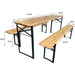 Three Piece Foldable Beer Table and Bench Set, Wooden Outdoor Garden Furniture 1800x460x770mm |  BT18050 Makfry