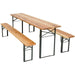 B GRADE Three Piece Foldable Beer Table and Bench Set, Wooden Outdoor Garden Furniture 2200mm |  BT22050 B GRADE Makfry