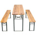 B GRADE Three Piece Foldable Beer Table and Bench Set, Wooden Outdoor Garden Furniture 1800x800x770mm |  NFWU241018080 B GRADE Makfry